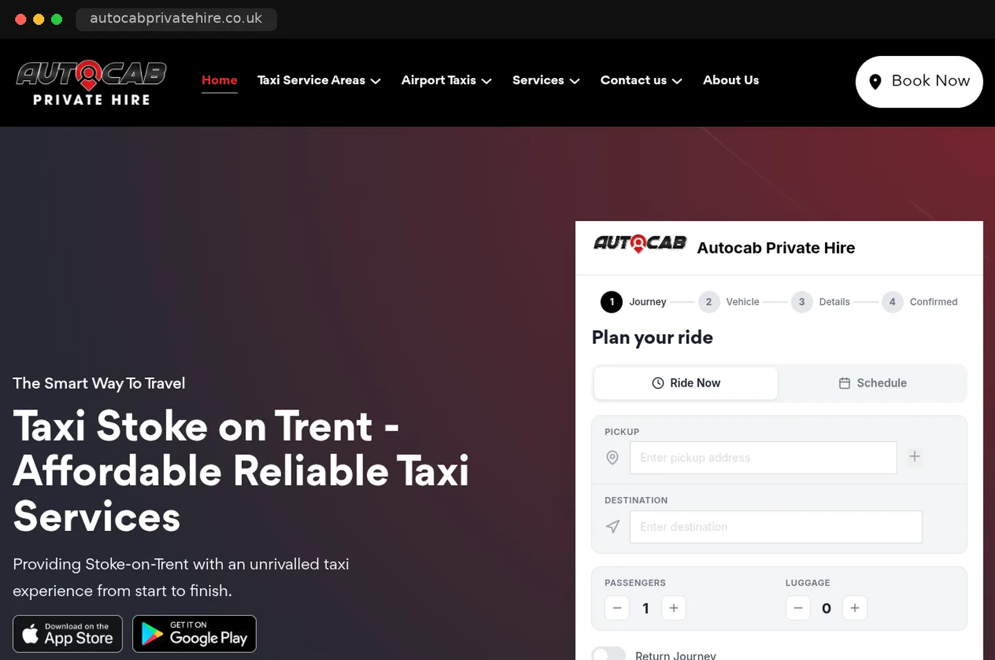 Autocab Private Hire website built by ViralMouth