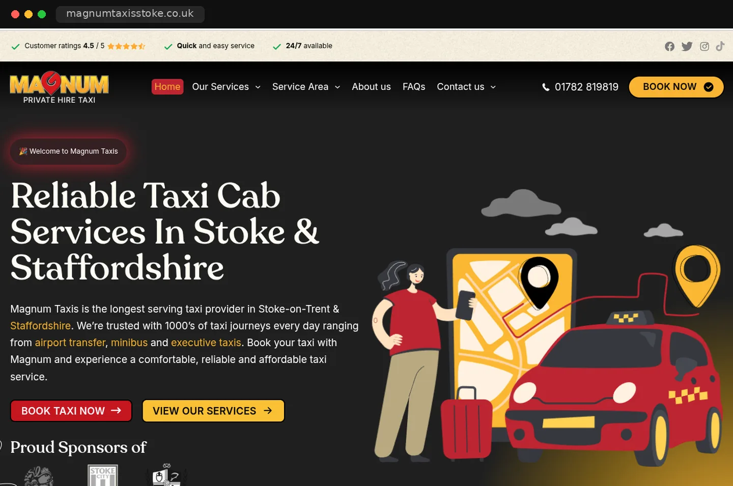 Magnum Taxis website built by ViralMouth