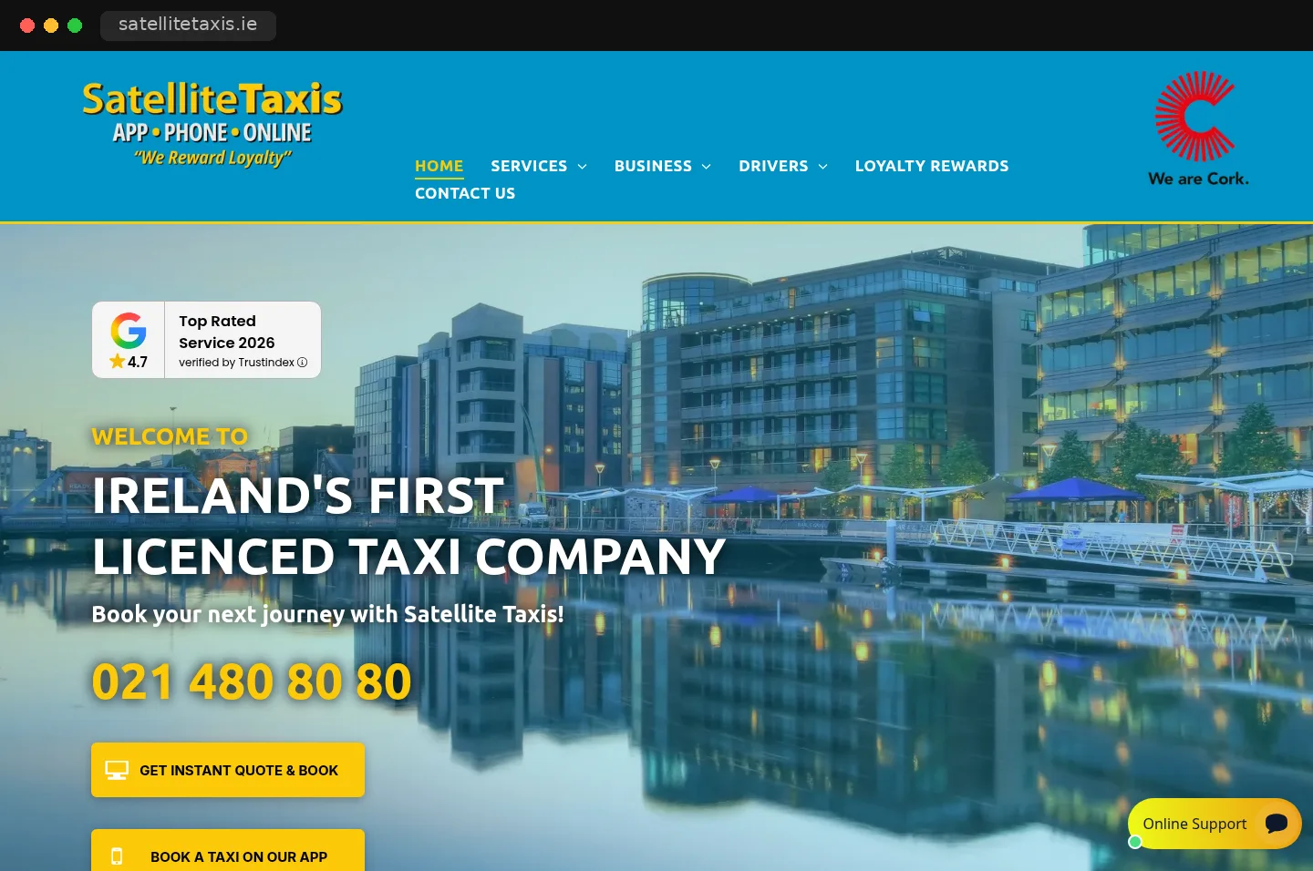Satellite Taxis website built by ViralMouth